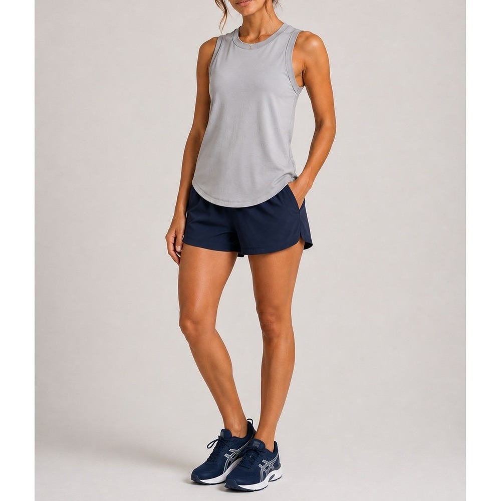 We The Free Free People Muscle Tank Top Light Gray Ribbed Large OB1635815